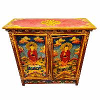 Tibetan Buddhist Cabinet With Buddha, Two Doors, [painted]