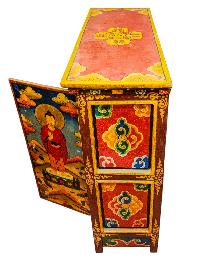 Tibetan Buddhist Cabinet With Buddha, Two Doors, [painted]