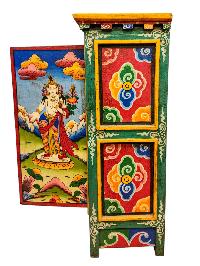 Tibetan Buddhist Cabinet With Tara, Two Doors, [painted]