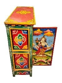Tibetan Buddhist Cabinet With Tara, Two Doors, [painted]