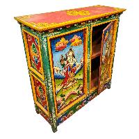 Tibetan Buddhist Cabinet With Tara, Two Doors, [painted]