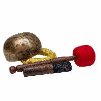 [full Moon Bowl], Moon Carved, Buddhist Hand Beaten, Antique Finishing, [select Accessories], [select Accessories]