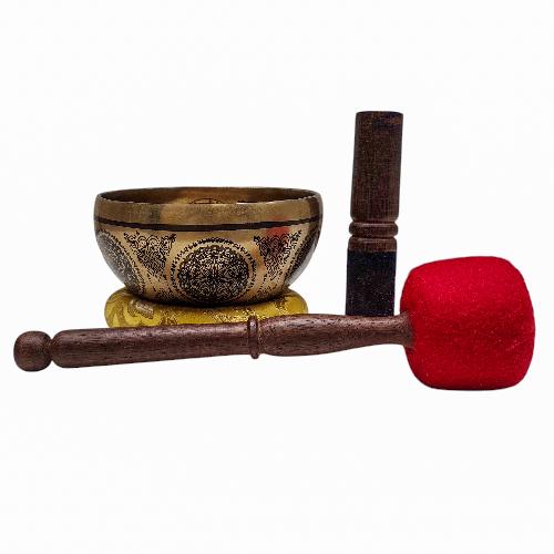 Singing Bowl, Buddhist Hand Beaten, With [vajradhara] Carved Inside, [select Accessories], [select Accessories]