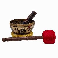 Singing Bowl, Buddhist Hand Beaten, With [vajradhara] Carved Inside, [select Accessories], [select Accessories]