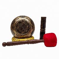 Singing Bowl, Buddhist Hand Beaten, With [vajradhara] Carved Inside, [select Accessories], [select Accessories]