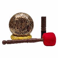 Singing Bowl, Buddhist Hand Beaten, With [sahasrabhuja Avalokitesvara] Carved Inside, [select Accessories], [select Accessories]