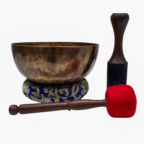 [jambati Singing Bowl], Buddhist Hand Beaten, Antique Finishing, [select Accessories]