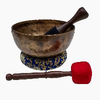 [jambati Singing Bowl], Buddhist Hand Beaten, Antique Finishing, [select Accessories]
