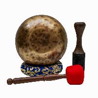 [jambati Singing Bowl], Buddhist Hand Beaten, Antique Finishing, [select Accessories]