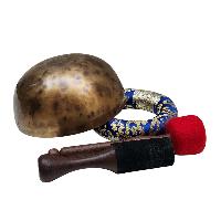 [jambati Singing Bowl], Buddhist Hand Beaten, Antique Finishing, [select Accessories]