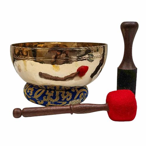 [jhumkabati Singing Bowl], Buddhist Hand Beaten, Antique Finishing, [select Accessories]