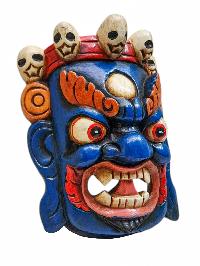[bhairav], Handmade Wooden Mask, Wall Hanging, Painted, Poplar Wood
