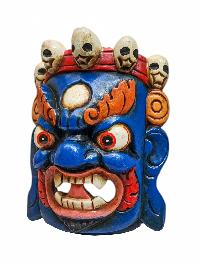 [bhairav], Handmade Wooden Mask, Wall Hanging, Painted, Poplar Wood