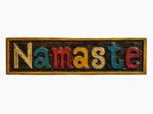 [namaste Carved], Handmade Wall Hanging, [painted]