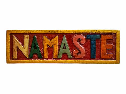 [namaste Carved], Handmade Wall Hanging, [painted]