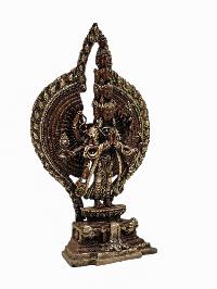 [sahasrabhuja Avalokitesvara], Buddhist Miniature Statue, [silver And Chocolate Oxidized]