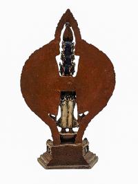 [sahasrabhuja Avalokitesvara], Buddhist Miniature Statue, [silver And Chocolate Oxidized]