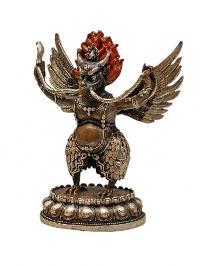 [garuda], Buddhist Miniature Statue, [silver And Chocolate Oxidized]