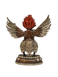[garuda], Buddhist Miniature Statue, [silver And Chocolate Oxidized]
