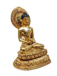 [amitabha Buddha], Tibetan Buddhist Handmade Statue, Gold Plated, Painted Face