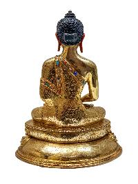 [amitabha Buddha], Tibetan Buddhist Handmade Statue, Gold Plated, Painted Face