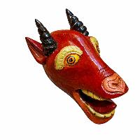 [animal], Handmade Wooden Mask, Wall Hanging, Painted, Poplar Wood