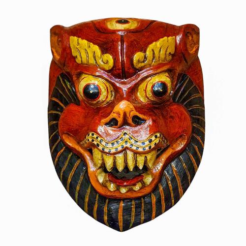 [animal], Handmade Wooden Mask, Wall Hanging, Painted, Poplar Wood