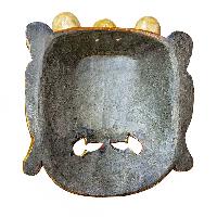 [bahirav], Handmade Wooden Mask, Wall Hanging, Painted, Poplar Wood