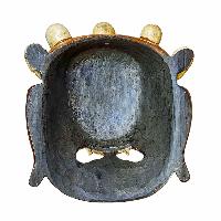 [bahirav], Handmade Wooden Mask, Wall Hanging, Painted, Poplar Wood