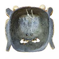 [bahirav], Handmade Wooden Mask, Wall Hanging, Painted, Poplar Wood