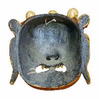[bahirav], Handmade Wooden Mask, Wall Hanging, Painted, Poplar Wood