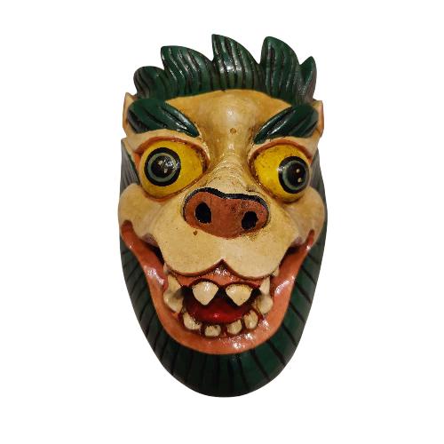 [animal], Handmade Wooden Mask, Wall Hanging, Painted, Poplar Wood
