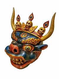 [yamantaka], Handmade Wooden Mask, Wall Hanging, Painted, Poplar Wood, High Quality