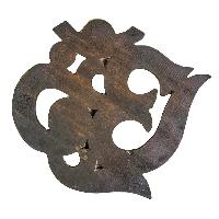 Wooden [large] Om, [stone Setting], Haldu Wood