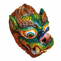 [lion], Handmade Wooden Mask, Wall Hanging, Painted, Poplar Wood, High Quality