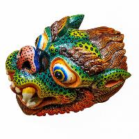 [lion], Handmade Wooden Mask, Wall Hanging, Painted, Poplar Wood, High Quality