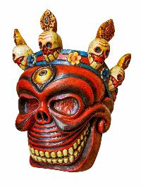 [skull], Handmade Wooden Mask, Wall Hanging, Painted, Poplar Wood, High Quality
