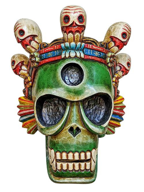 [skull], Handmade Wooden Mask, Wall Hanging, Painted, Poplar Wood, High Quality