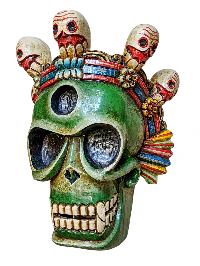 [skull], Handmade Wooden Mask, Wall Hanging, Painted, Poplar Wood, High Quality