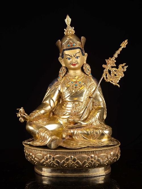 [padmasambhava], Buddhist Handmade Statue, [full Gold Plated], [face Painted], High Quality