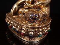 [shakyamuni Buddha], Buddhist Handmade Statue, [full Gold Plated], [face Painted] And Stone Setting, [high Quality]