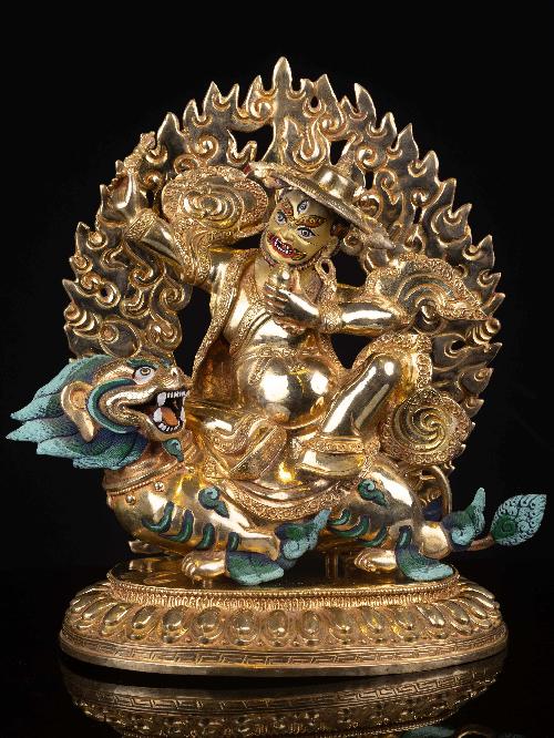 [shugden], Buddhist Handmade Statue, [full Gold Plated], [face Painted], High Quality