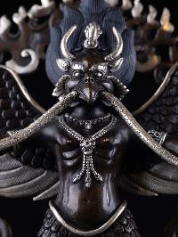 [garuda], Buddhist Handmade Statue, [silver And Chocolate Oxidized], High Quality