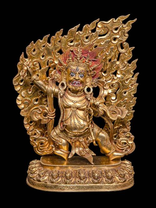 [vajrapani], Buddhist Handmade Statue, [full Gold Plated], [face Painted] And [high Quality]