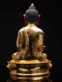 [medicine Buddha], Buddhist Handmade Statue, [full Gold Plated], [face Painted] And [high Quality]
