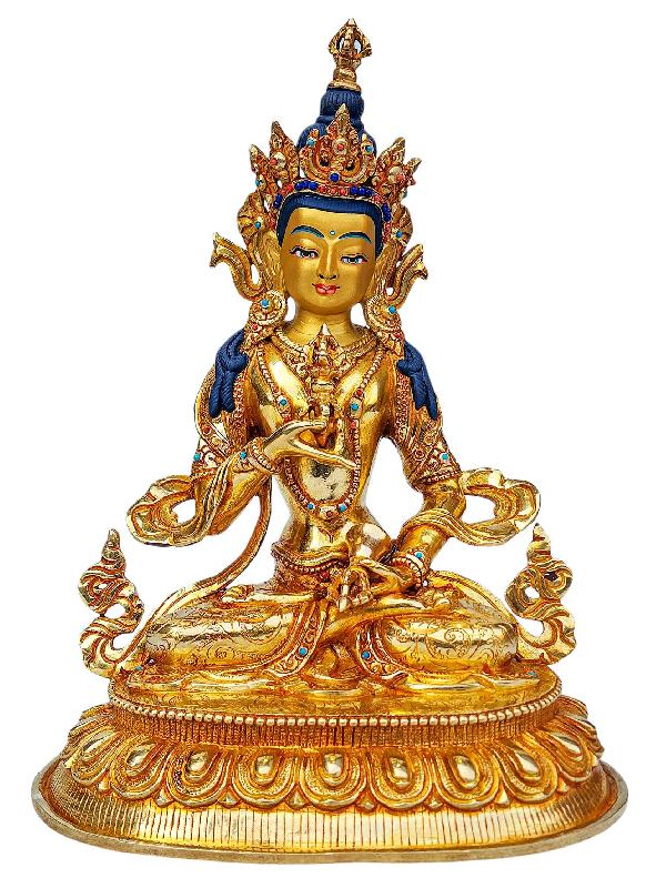 [vajrasattva], Buddhist Handmade Statue, [full Gold Plated], [face Painted], [stone Setting] And [high Quality]