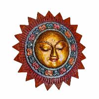 [sun], Handmade Wooden Mask, Wall Hanging, Painted, Poplar Wood, High Quality