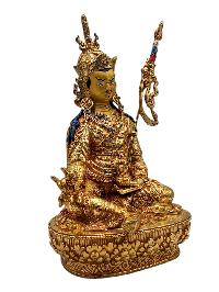 [padmasambhava], Buddhist Handmade Statue, [full Gold Plated], [face Painted], [stone Setting] And [high Quality]