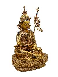 [padmasambhava], Buddhist Handmade Statue, [full Gold Plated], [face Painted], [stone Setting] And [high Quality]