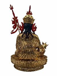[padmasambhava], Buddhist Handmade Statue, [full Gold Plated], [face Painted], [stone Setting] And [high Quality]